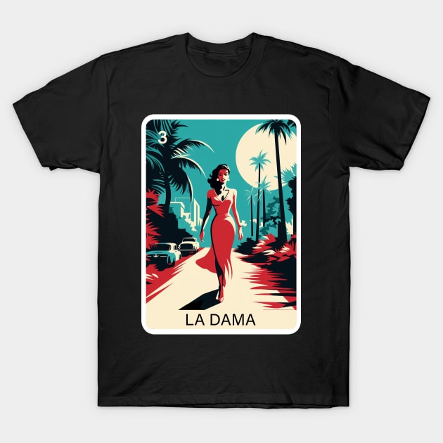 Mexican Lottery La Dama Lady Game of Mexico Loteria Design T-Shirt by VogueTime